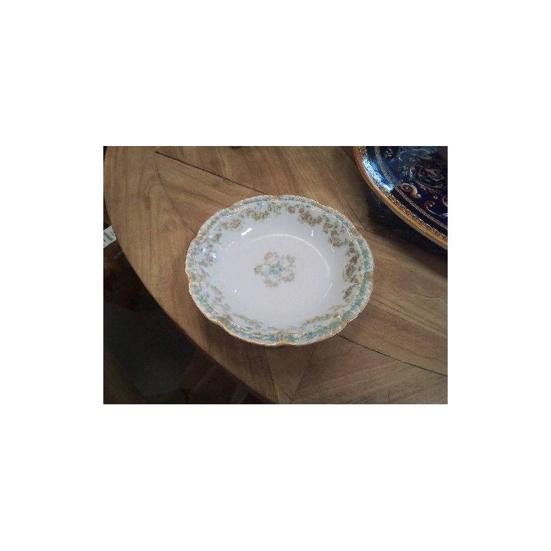 COUPELLE PORCELAINE FLEURS BORDS DORÉS HAVILAND