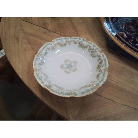 COUPELLE PORCELAINE FLEURS BORDS DORÉS HAVILAND