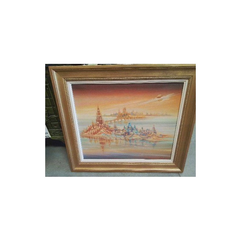 TABLEAU VILLE FANTASTIQUE JEAN  DAPRAI 