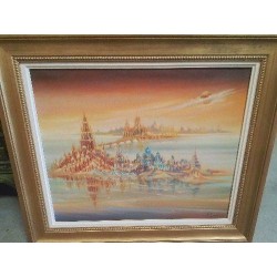 TABLEAU VILLE FANTASTIQUE JEAN  DAPRAI 