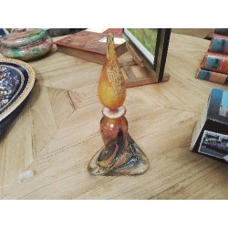 FLACON PARFUM PATE DE VERRE  IRISÉ BOUCH BOUCHON EN L’ETAT