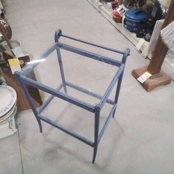 CHEVET METAL BLEU VERRE
