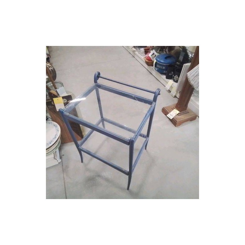 CHEVET METAL BLEU VERRE