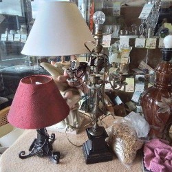 LAMPE CANDELABRE ANCIENNE ELECT A REFAIRE SOCLE MARBRE ST NAPOLEON