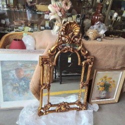 MIROIR GM DORÉ ST ROCAILLE LOUIS XV