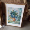 REPRODUCTION BOUQUET ENCADRÉE GM CADRE DORÉ 