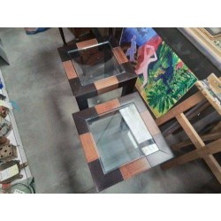 BOUT D3 CANAPÉ/CHEVET VERRE BOIS NB 