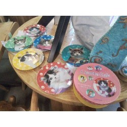COFFRET LA CHAISE LONGUE 6 ASSIETTES CHATS