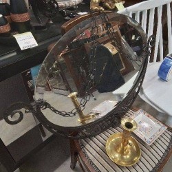 MIROIR ART NOUVEAU DECOR FLEUR
