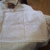 LOT DE 3 NAPPERONS AU CROCHET BLCS FAITS MAIN 40X30 ENVIRON 
