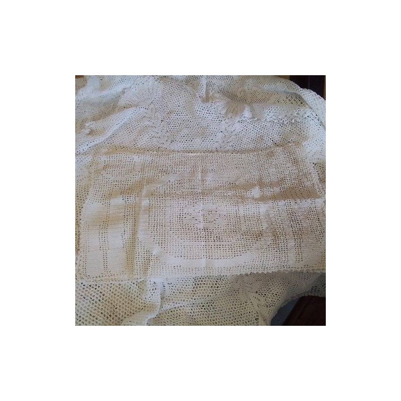 LOT 2 SETS DE TABLE NAPPERONS CROCHET ECRUS 48X28