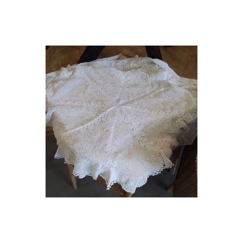 NAPPE OCTOGONALE CROCHET BLC FAIT MAIN 83X80 ENV