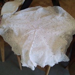 NAPPE A THÉ OCTOGONALE CROCHET BLC FAIT MAIN
