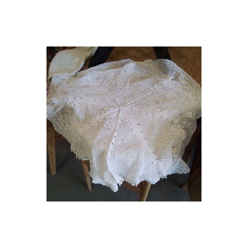 NAPPE A THÉ OCTOGONALE CROCHET BLC FAIT MAIN