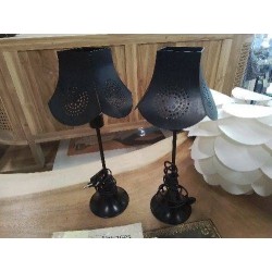 LAMPE MÉTAL NOIR MÉTAL ABJ AJOURÉ 