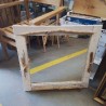 MIROIR CARRE BLANC DECOR BOIS FLOTTE