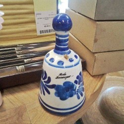 CLOCHE PM CÉRAMIQUE PEINTE BLC BLEU