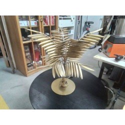 LAMPE METAL DORÉ PALMIER