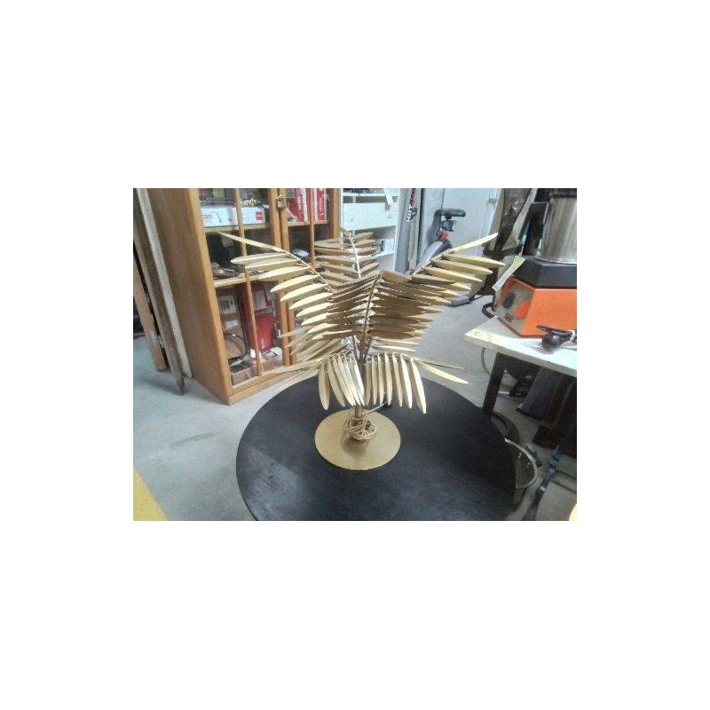 LAMPE METAL DORÉ PALMIER
