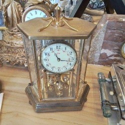 PEDULE ANC METAL DORE VERRE 