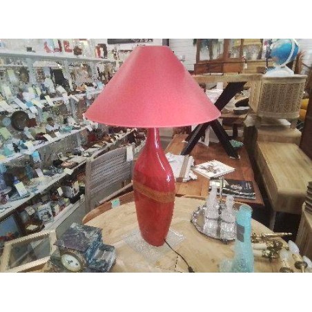 LAMPE PLATE TGM ROUGE OCRE COLLÉE SUR ASSIETTE 