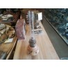 LAMPE PETROLE FAIENCE FLEURIE ANCIENNE 