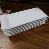 LOT DE 6 PLATS ASSIETTES ALLONGES PORCELAINE BLANCHE