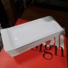 LOT DE 6 PLATS ASSIETTES ALLONGES PORCELAINE BLANCHE