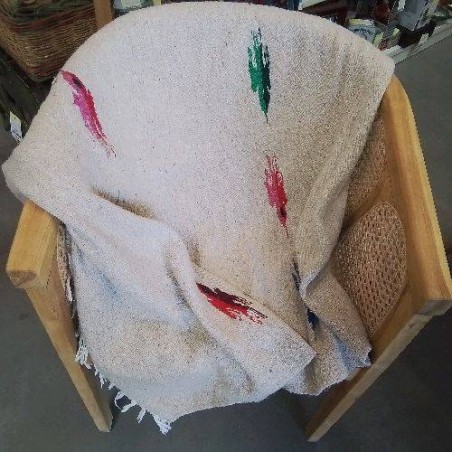 PLAID JETE DE CANAPE TISSE MOTIF COULEURS