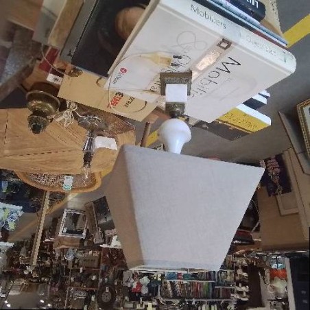 LAMPE ALBATRE ABAT JOUR GRIS