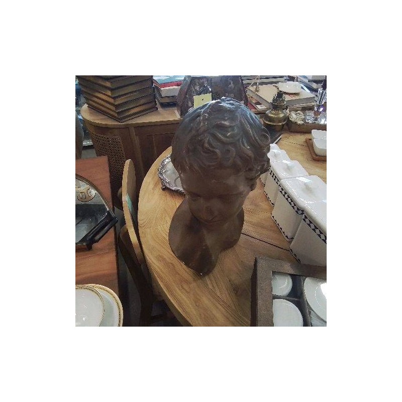 BUSTE ENFANT PLATRE PATINÉ GRIS
