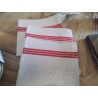 LOT 3 TORCHONS ANC 3 RAYURES ROUGE