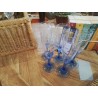 LOT 5 FLUTES A CHAMPAGNE PIED TULIPE BLEU