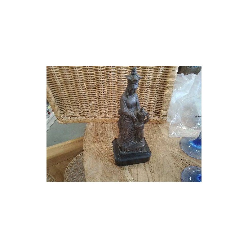STATUE RELIGIEUSE STE ANNE D AURAY REGULE SOCLE MARBRE