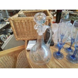 CARAFE VERRE SOUFFLÉ BULLÉ BLEU