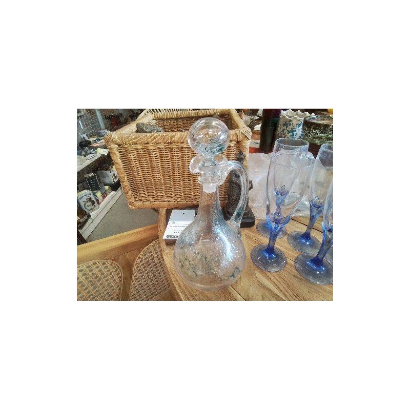 CARAFE VERRE SOUFFLÉ BULLÉ BLEU