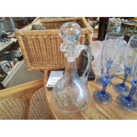 CARAFE VERRE SOUFFLÉ BULLÉ BLEU