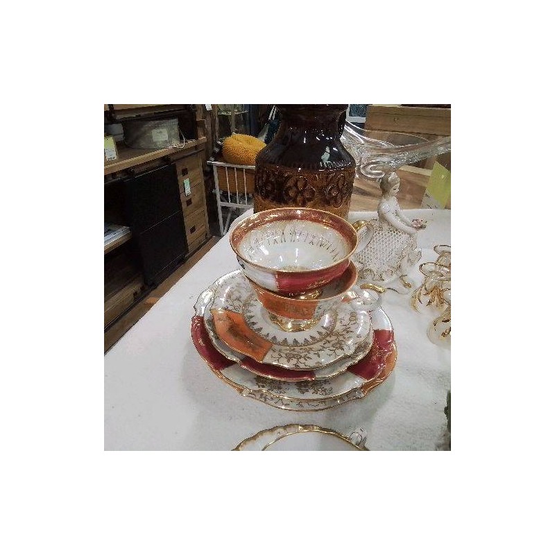 JARDINIERE MINIATURE ENFANTS AU CAROSSE ROCOCO MANQUE 1 DOIGT