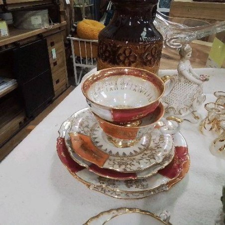JARDINIERE MINIATURE ENFANTS AU CAROSSE ROCOCO MANQUE 1 DOIGT