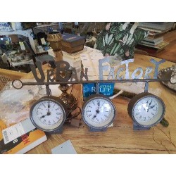 HORLOGE TRIO PARIS LONDON NY ZINC
