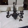 LUSTRE METAL GRIS FONCÉ 5 TÊTES  GM ABJ GRIS CLAIR