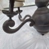 LUSTRE METAL GRIS FONCÉ 5 TÊTES  GM ABJ GRIS CLAIR