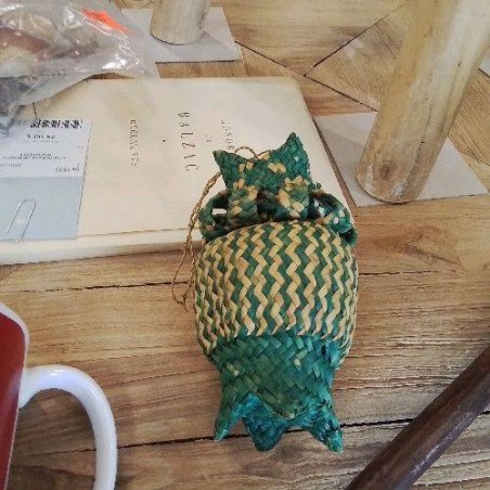 PANIER BOITE ANANAS TRESSE VERT PM