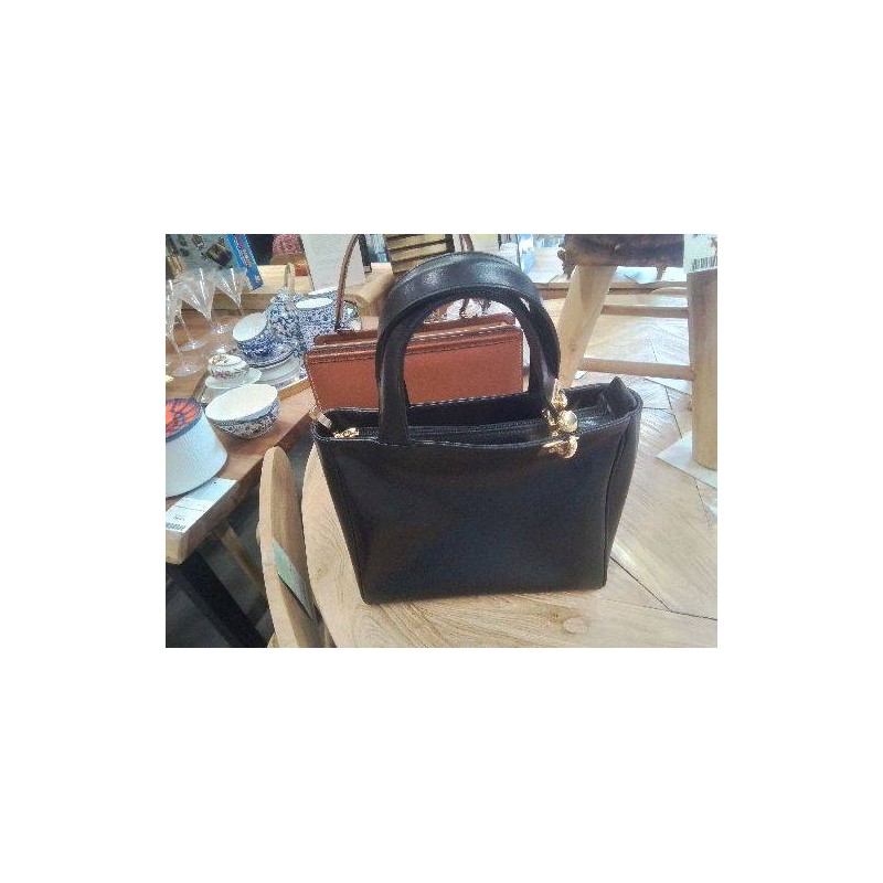 SAC A MAIN NOIR SKAI DECO DORE