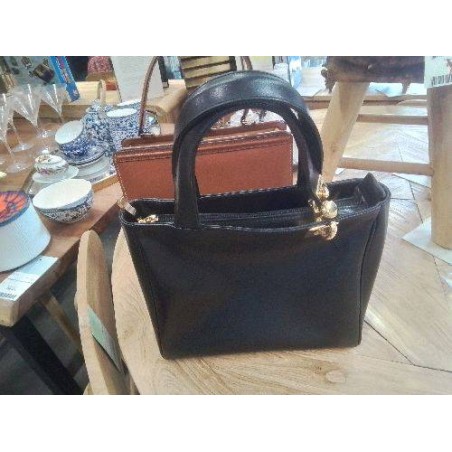 SAC A MAIN NOIR SKAI DECO DORE