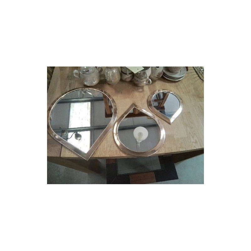 TRIPTYQUE MIROIR GOUTTES CUIVRE