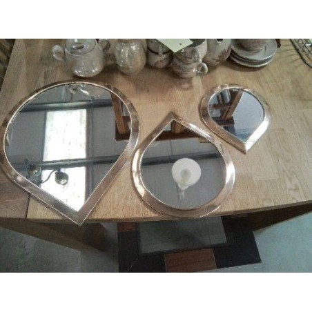 TRIPTYQUE MIROIR GOUTTES CUIVRE