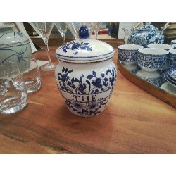 POT A THE DECOR BLEU BLANC