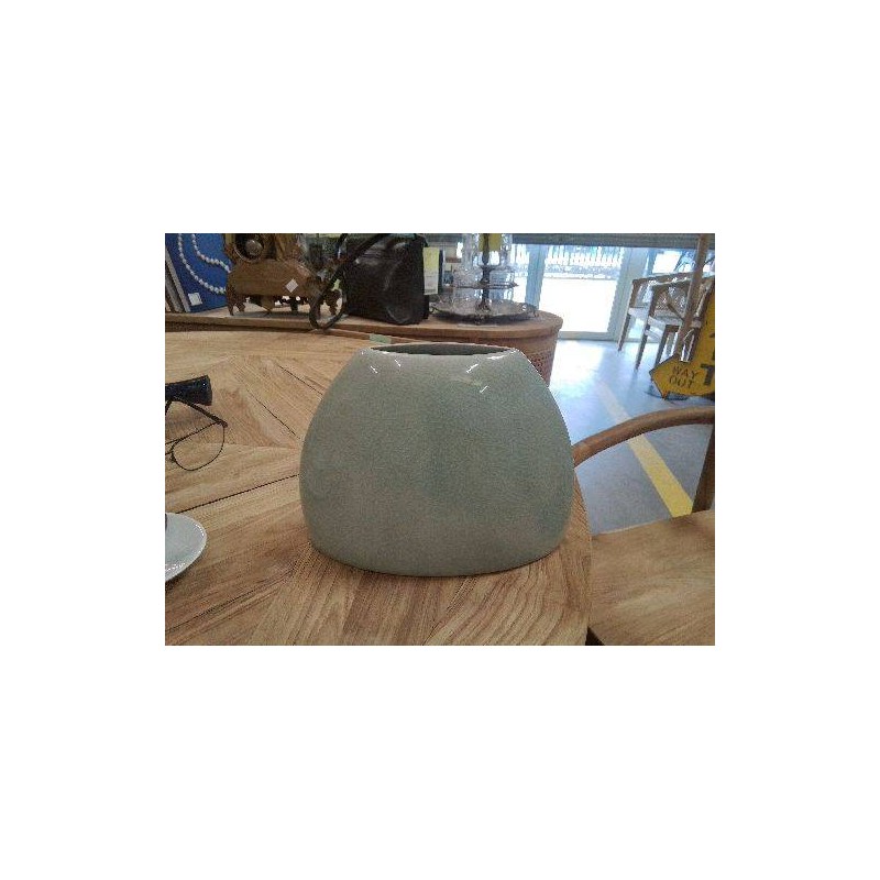 VASE VERT CELADON CERAMIQUE CRAQUELÉE MM