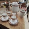 ENS A CAFE VINTAGE PORCELAINE LIMOGES DECOR ROSES 